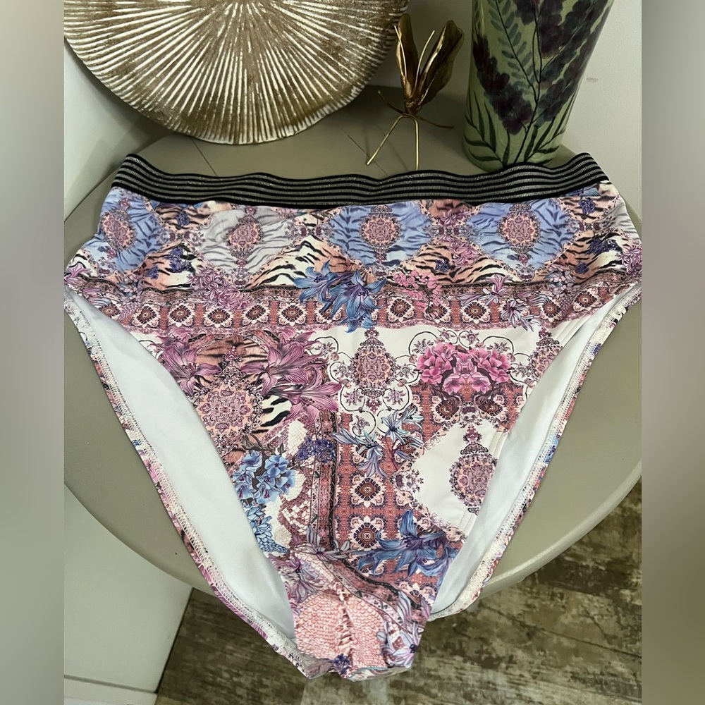 ASOS Curve Multicolor Patterned High-Waisted Bikini Bottom